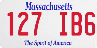 MA license plate 127IB6