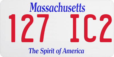 MA license plate 127IC2