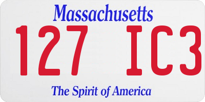 MA license plate 127IC3