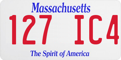 MA license plate 127IC4