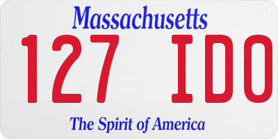 MA license plate 127ID0