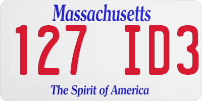 MA license plate 127ID3