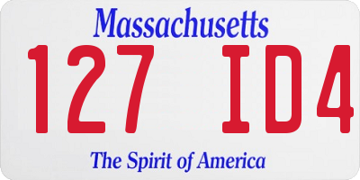 MA license plate 127ID4