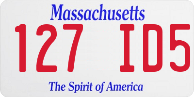 MA license plate 127ID5