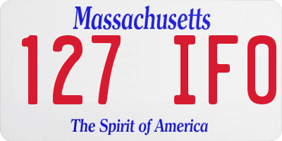MA license plate 127IF0