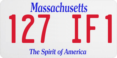 MA license plate 127IF1
