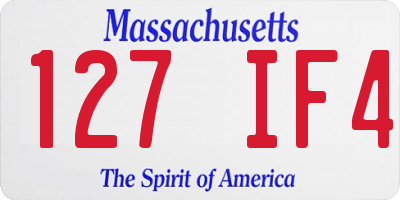 MA license plate 127IF4