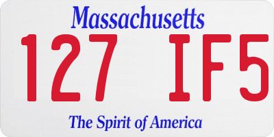 MA license plate 127IF5