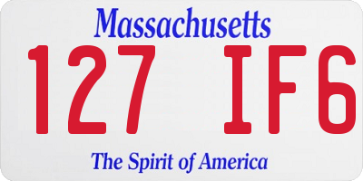 MA license plate 127IF6
