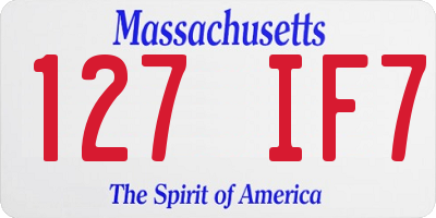 MA license plate 127IF7
