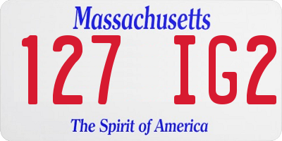 MA license plate 127IG2
