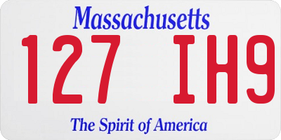 MA license plate 127IH9