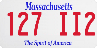 MA license plate 127II2