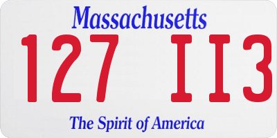 MA license plate 127II3