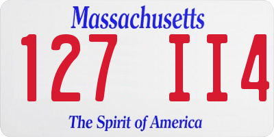 MA license plate 127II4