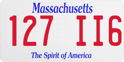 MA license plate 127II6