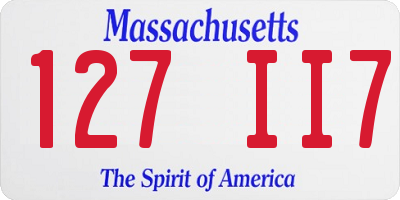 MA license plate 127II7