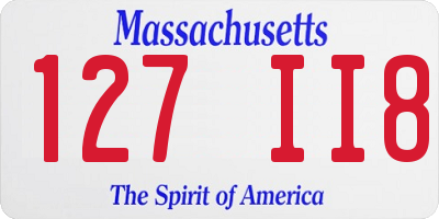 MA license plate 127II8