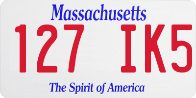 MA license plate 127IK5