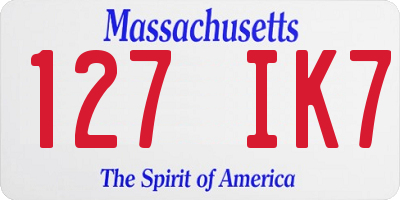 MA license plate 127IK7