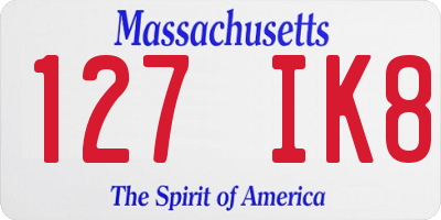 MA license plate 127IK8