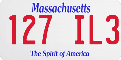 MA license plate 127IL3