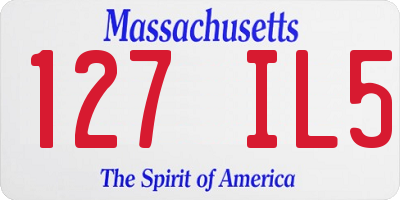 MA license plate 127IL5