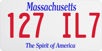 MA license plate 127IL7