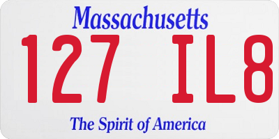 MA license plate 127IL8