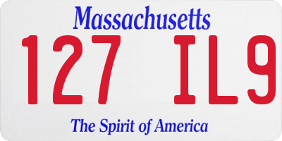 MA license plate 127IL9