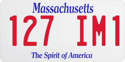 MA license plate 127IM1