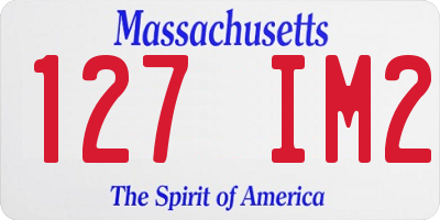 MA license plate 127IM2