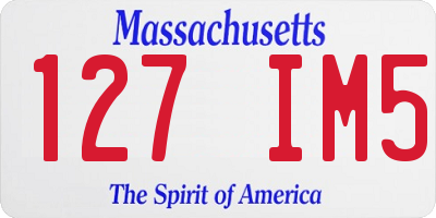 MA license plate 127IM5