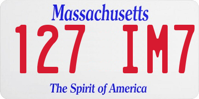 MA license plate 127IM7