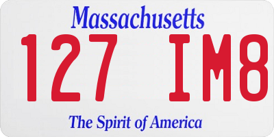 MA license plate 127IM8