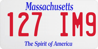 MA license plate 127IM9