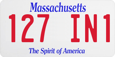 MA license plate 127IN1
