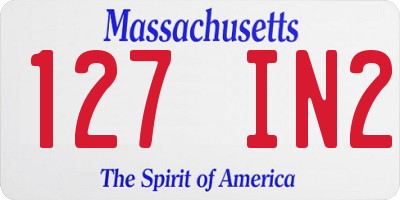MA license plate 127IN2