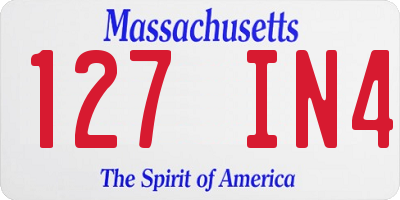 MA license plate 127IN4