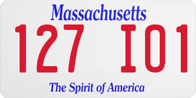 MA license plate 127IO1
