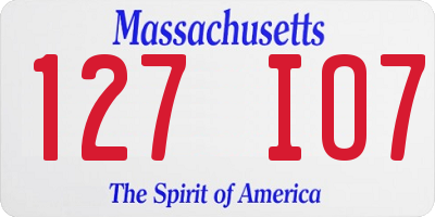 MA license plate 127IO7