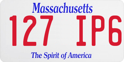 MA license plate 127IP6