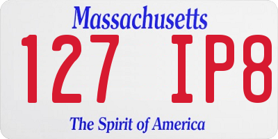 MA license plate 127IP8