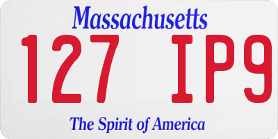 MA license plate 127IP9