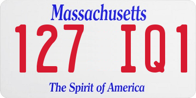 MA license plate 127IQ1