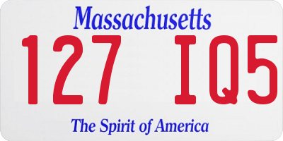 MA license plate 127IQ5