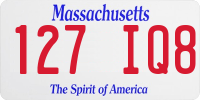 MA license plate 127IQ8