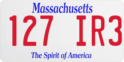 MA license plate 127IR3