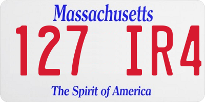 MA license plate 127IR4