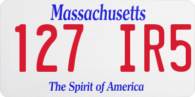 MA license plate 127IR5